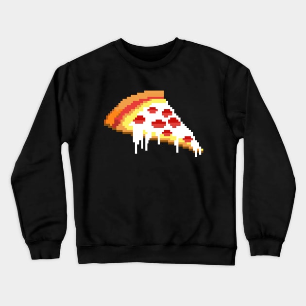 Pizza - 8 bit Crewneck Sweatshirt by taguzga